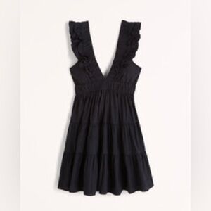 Abercrombie Black Ruffle Teared Minj Dress